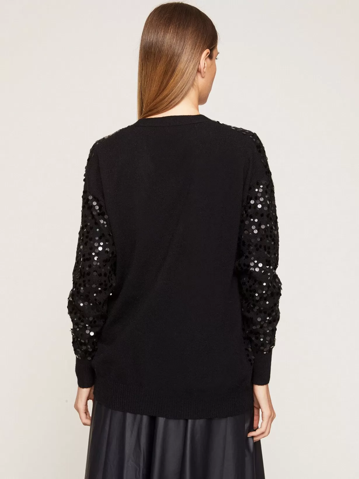 Abbigliamento*Motivi Cardigan In Maglia Con Ricamo Di Paillettes