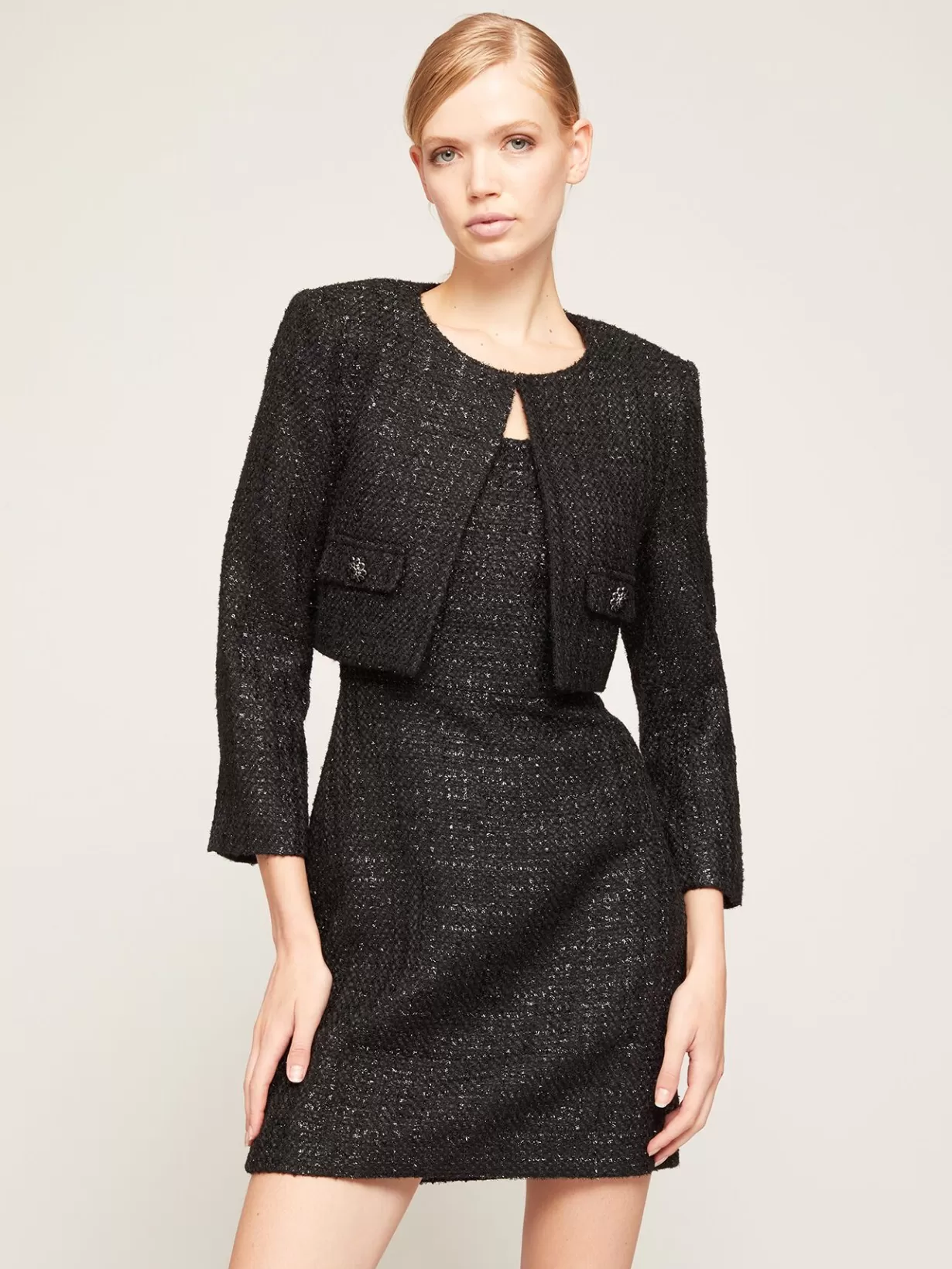 Abbigliamento*Motivi Giacca Corta In Tweed Lurex