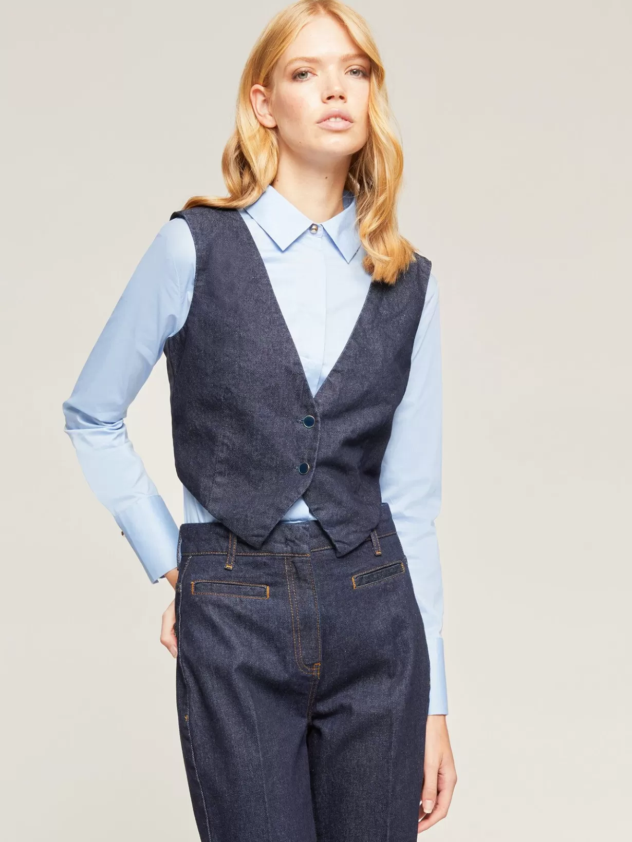 Completi E Tailleur*Motivi Gilet In Denim