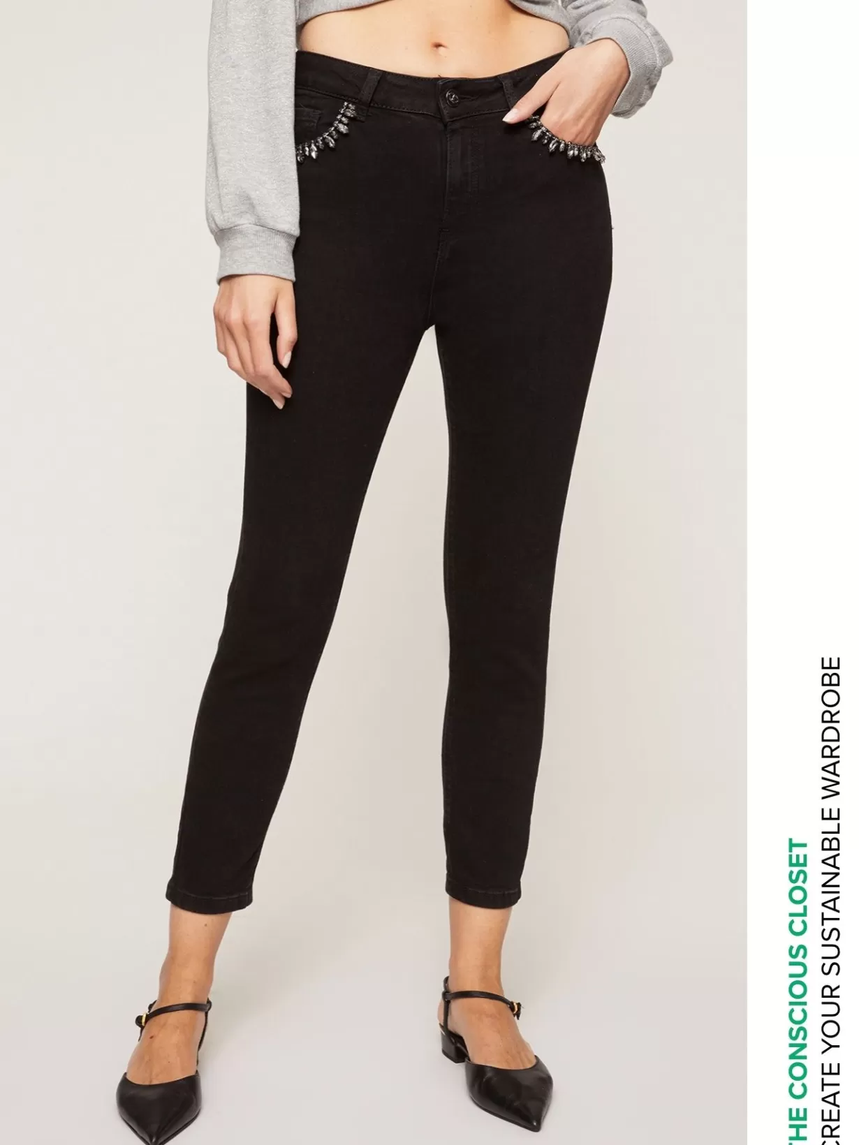 Jeans*Motivi Jeans Skinny Con Ricamo Di Pietre Crystal