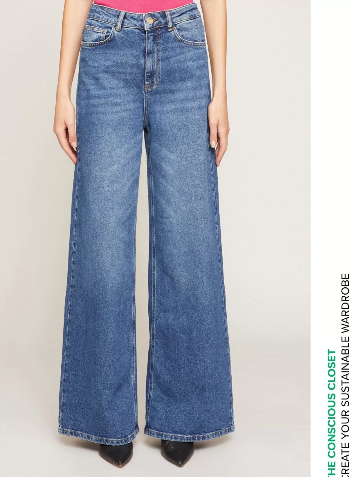 Jeans*Motivi Jeans Wide Leg A Vita Alta