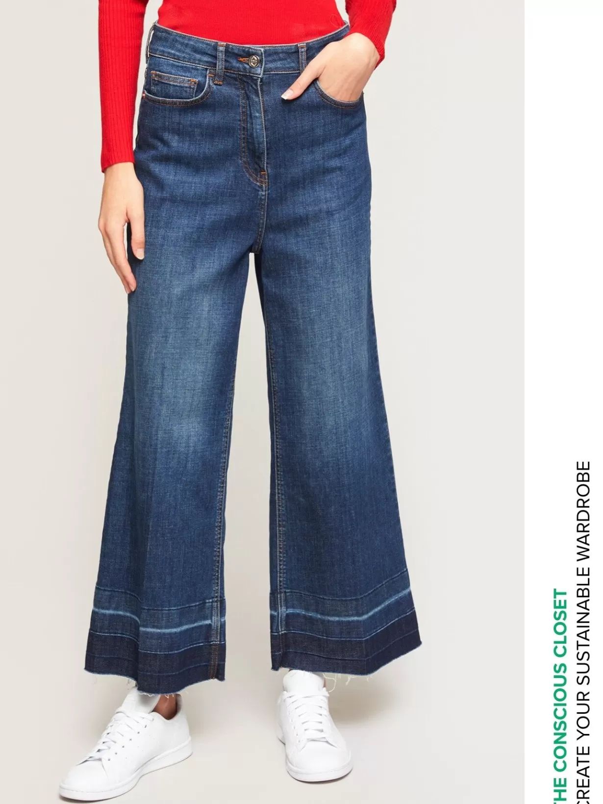 Jeans*Motivi Jeans Wide Leg Con Orlo Scucito