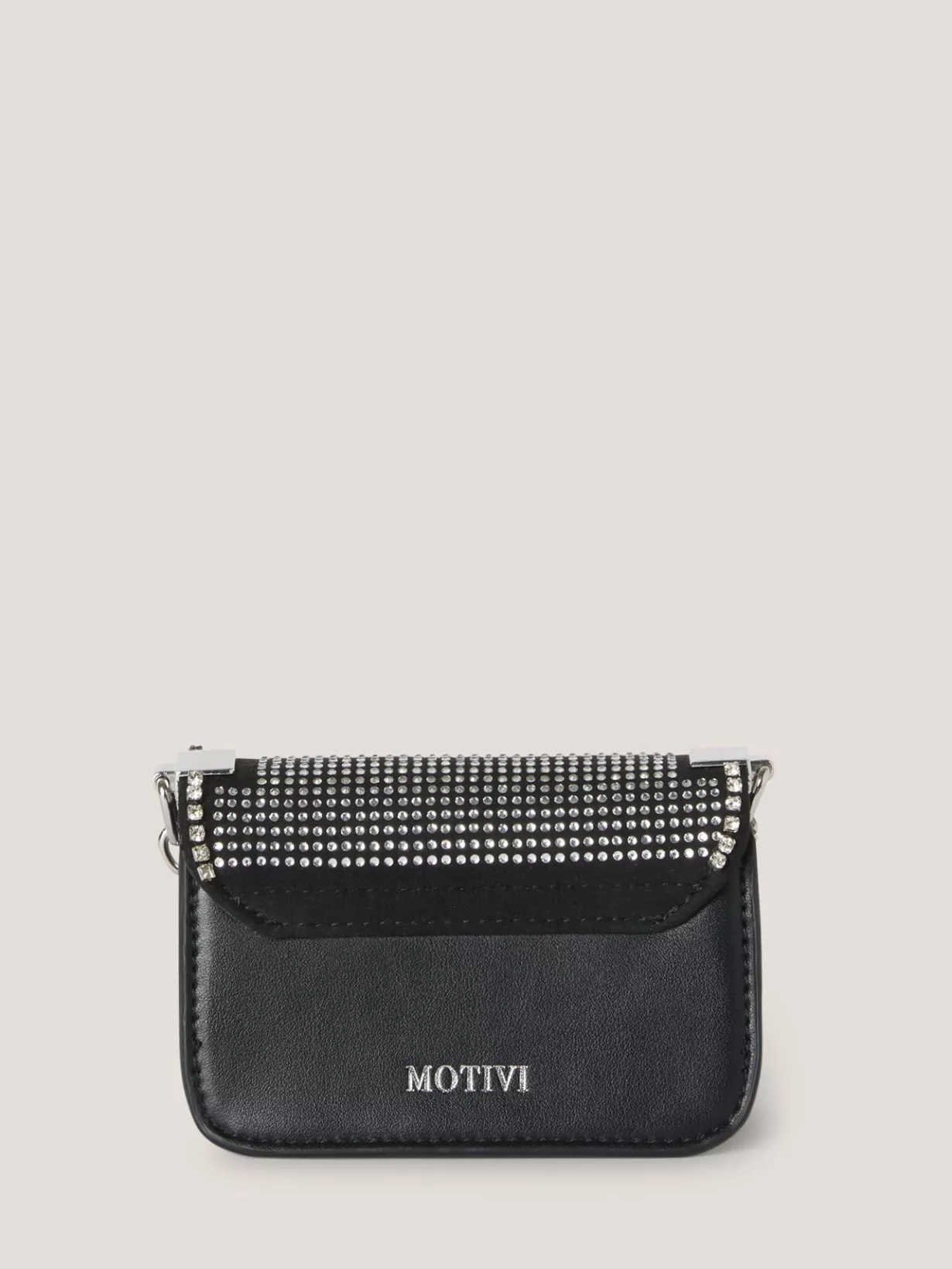 Borse*Motivi Micro Daily Bag In Similpelle Con Strass