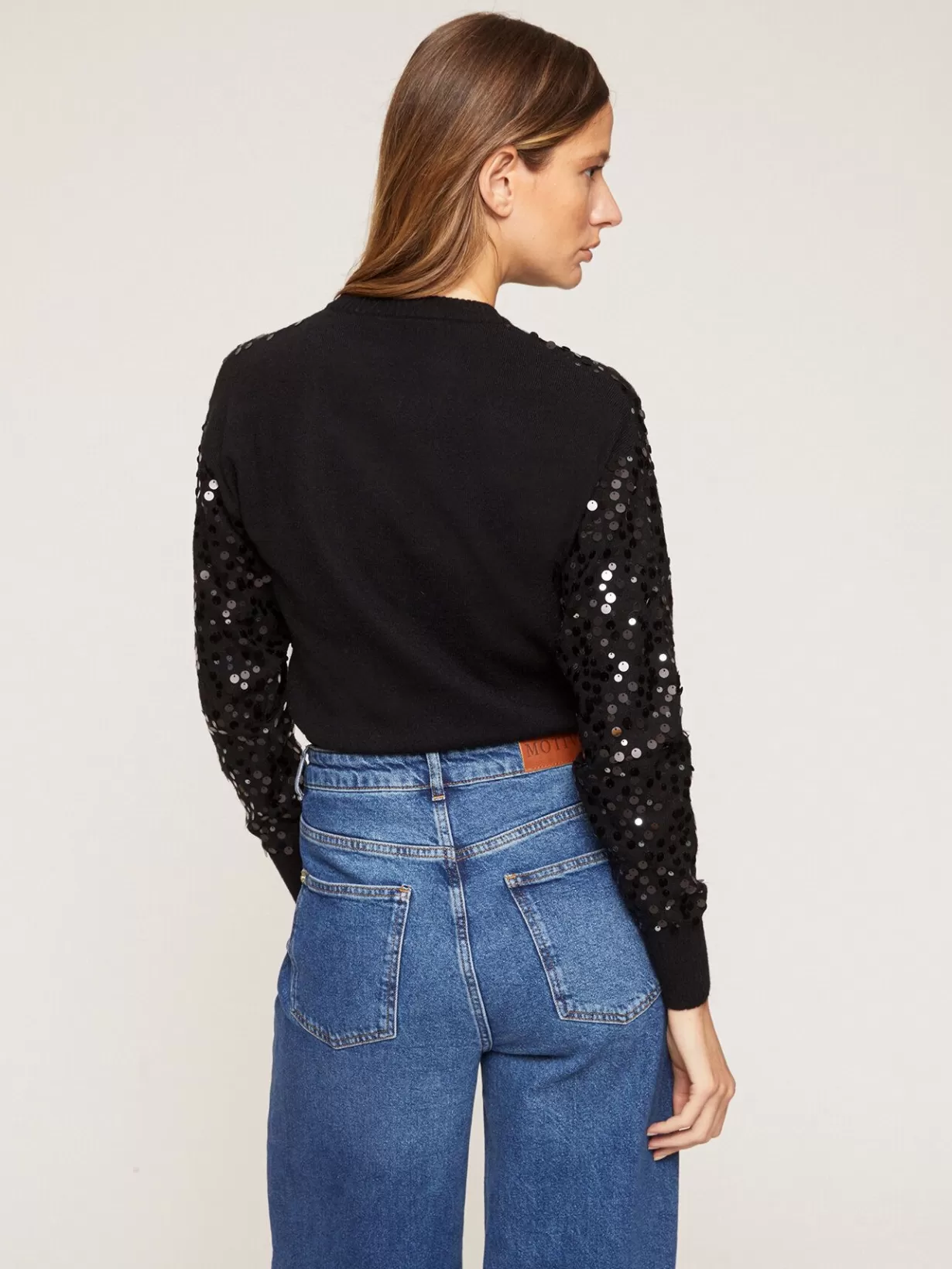 Abbigliamento*Motivi Pullover In Maglia Con Ricamo Di Paillettes