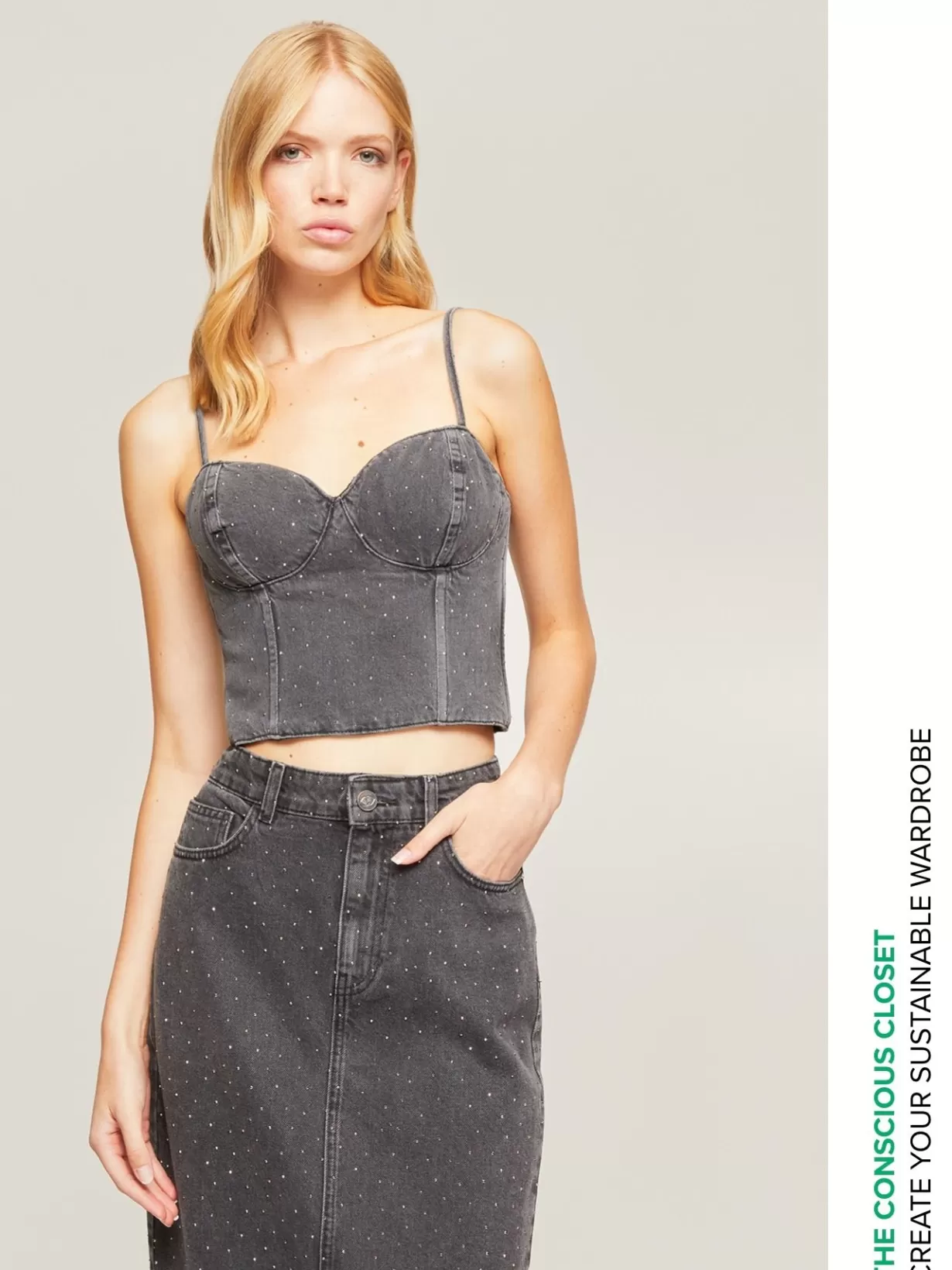 Completi E Tailleur*Motivi Top Bustier In Denim